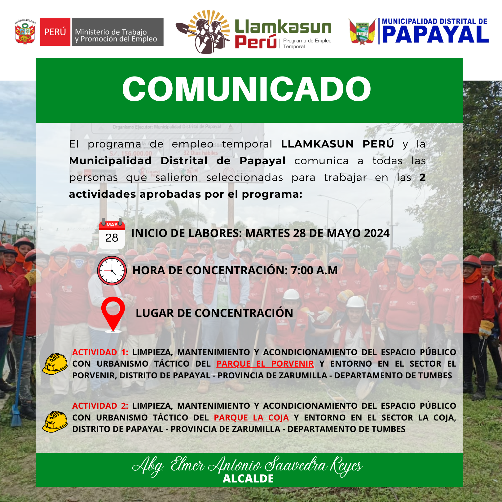COMUNICADO: LLAMKASUN PERU 